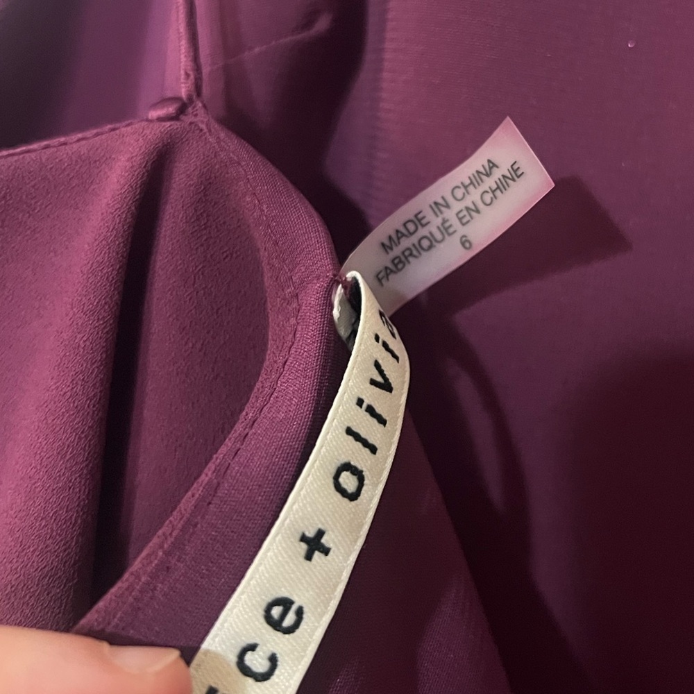 Alice + Olivia Women’s Burgundy Kipp Layered Ruffled Mini Dress Size 6 - Picture 7 of 10